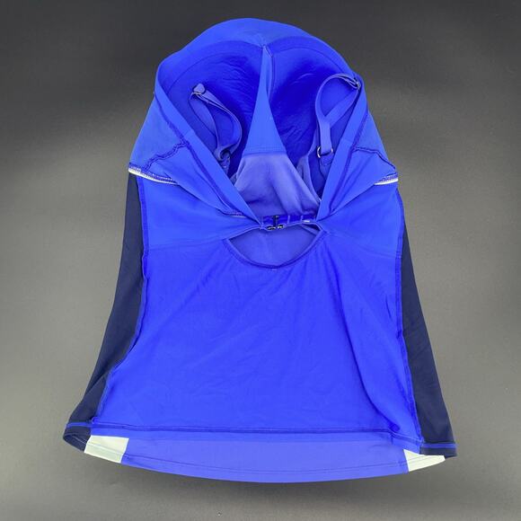 Athleta Women's Size 34D/DD Coastline Bra Cup Tankini Top Blue Color Block Flaw - Picture 8 of 9